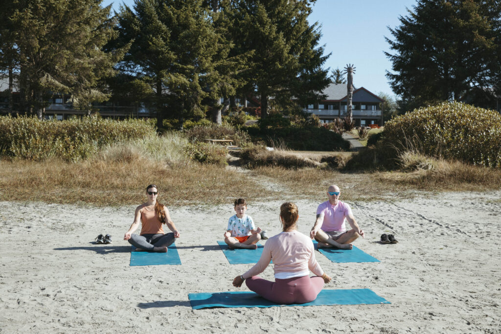 Private yoga classes through Tofino Yoga can be booked on Mackenzie Beach in front of the Best Western Plus Tin Wis Resort in Tofino, British Columbia, on October 2, 2022. Melissa Renwick/ZenSeekers